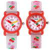 JNEW A335-86236 Children Cute Cartoon Cherry Waterproof 3D Silicone Quartz Watch(White)