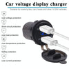 Universal Car Dual Port USB Charger Power Outlet Adapter 4.2A 5V IP66 with LED Digital Voltmeter + 60cm Cable(Blue Light)