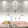 Creative 3D Mirror DIY Wall Sticker Clock, Size: 120*120cm(Silver)