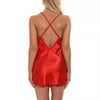 Women Christmas Oil Glossy Cloth Pajamas Deep V-Neck Lace Plush Pajamas, Size: L(Red)