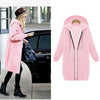 Women Hooded Long Sleeved Sweater In The Long Coat, Size:S(Black)