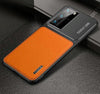 For Huawei P40 Frosted Metal + Leather Texture Protective Case (Orange)