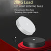 20cm Electric Rotating Turntable Display Stand LED Light Video Shooting Props Turntable, Power Plug:220V UK Plug(White)