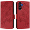 For Samsung Galaxy A26 Embossed Rose RFID Anti-theft Leather Phone Case(Red)