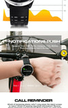 Q88 Smart Watch IP68 Waterproof Men Sports Smartwatch Android Bluetooth Watch Support Heart Rate / Call Reminder / Pedometer / Sleep Monitoring / Tracker(Black Red)