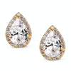 Heart Seed Drop Earrings Zircon Fashion Stud Earrings, Metal Color:gold