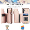 For Samsung Galaxy A54 Double Flap Zipper RFID Leather Phone Case with Short Lanyard(Rose Gold)