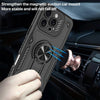 For iPhone 14 Pro Metal Rotating Bracket TPU + PC Magnetic Phone Case(Purple)