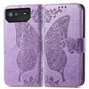 For Asus ROG Phone 6 Butterfly Love Flower Embossed Flip Leather Phone Case(Light Purple)