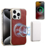 For iPhone 14 Denior MagSafe Genuine Leather Calf Texture  Phone Case(Red)