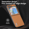 For Samsung Galaxy Z Flip6 ABEEL Carbon Fiber Texture Protective Phone Case(Light Brown)
