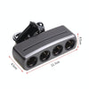 SHUNWEI SD-1906 Car 4 In 1 Power Distributors Cigarette Lighter Socket Car Charger(Black)