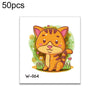 50 PCS Children Cartoon Animal Flower Arm Sticker Water Transfer Tattoo Sticker(W-064)