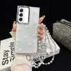 For Samsung Galaxy S22+ 5G Little Fresh Bow Neck Chain TPU Phone Case(White)
