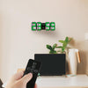 Modern 3D LED Sound Control Colorful Digital Alarm Clock Adjust Brightness Electronic Wall Glowing Hanging Clock with Remote Control(Black)