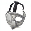 Breathable Bulldog Muzzle, Grey, Size M - Tongue Out Design