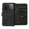 For Redmi K70 Skin Feel Multi Card Slots Zipper Wallet Leather Phone Case(Black)