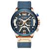CURREN M8329 Casual Sport Leather Watch for Men(Rose blue)