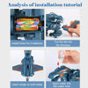 Electric Mechanical Dinosaur Toy Simulation Animal Toy Multifunctional Sound And Light Toy, Style: Spray-Blue
