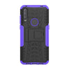 For Alcatel 3L (2020) Tire Texture Shockproof TPU + PC Protective Case with Holder(Purple)