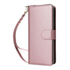 For Samsung Galaxy A13 5G / 4G Nine-card Slots Zipper Wallet Bag Leather Phone Case(Rose Gold)