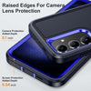 For Samsung Galaxy S24+ / S25+ 5G Rugged PC Hybrid Silicone Phone Case with Holder(Dark Blue+Royal Blue)