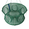 Automatic Folding Fish Net With Support Rod Fishing Cage Lobster Net Fishing Gear, Color: 5 Holes Green