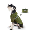 Foldable Dog Raincoat, Waterproof, Reflective, Small, Dark Green