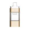 256GB Type-C + 8 Pin + USB 3.0  3 In 1 OTG Metal USB Flash Drive(Gold)