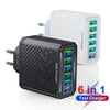6-Ports Multifunctional Quick Charging USB Travel Charger Power Adapter, Model: White UK Plug