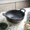 27cm Cast Iron Frying Pan Stewpot Universal Uncoated Non-Stick Casserole