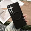 For Samsung Galaxy S25+ 5G Magsafe Magnetic Plain Leather Phone Case(Black)