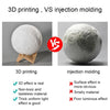 8cm Touch Control 3D Print Moon Lamp, USB Charging White + Yellow Light Color Changing LED Energy-saving Night Light with Wooden Holder Base