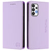 For Samsung Galaxy A72 4G / 5G RC01 Dual-Folded Magnetic Suction RFID Leather Phone Case(Light Purple)