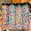 300pcs /Can Baby Elastic Hair Accessories And Hair Ties Children Non-Injury Hair Band, Style: Colorful Thread