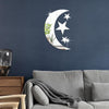 4pcs /Set Acrylic Moon Stars Mirror Wall Sticker Home Decoration Soft Mirror(Silver)