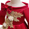 Girls European Style Embroidered Dress Prom Dress, Size:130cm(Red)