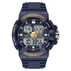 SANDA 6025 Dual Time Digital Display Luminous Calendar Waterproof Multifunctional Men Sports Quartz Watch(Sapphire Blue)