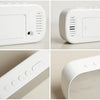 6637 LED Digital Display Temperature Electronic Clock Desktop Mirror Alarm Clock(White White Light)