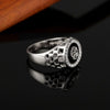 Hip Hop Platinum Plated Lion Head Rhinestone Ring for Men, US Size: 11, Inner Diameter: 21mm, Perimeter: 64.6mm(Silver)