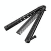 Salon Stainless Steel Practice Comb Practice Knife (Uncut) Butterfly Comb(Black)