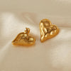 OPK GE937 1pair Stainless Steel Heart Irregular Earrings(Gold)