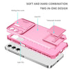 For Samsung Galaxy A36 Stereoscopic Holder Sliding Camshield Phone Case(Pink)