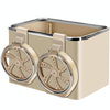 Car Paper Box Hanging Armrest Box Storage Box Cup Holder(Beige Double Cup)
