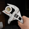 YZL Multifunctional Short Handle Large Opening Adjustable Wrench, Style: Silver Bathroom