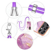 For Samsung Galaxy S25 Ultra 5G Electroplating Marble Dual-side IMD Phone Case with Lanyard(Purple 001)