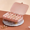 LSHZ13 30 Grids Double-Layer Jewelry Storage Box(Pink)