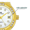 BS Bee Sister FA1679  Ladies Diamond Chain Watch Cute Small Round Watch With Calendar(Gold)