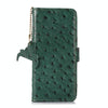 For Asus Zenfone 8 Ostrich Pattern Genuine Leather RFID Phone Case(Green)