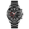 SKMEI 9192 Men Calendar Timing Stainless Steel Belt Luminous Quartz Watch(Silver Black)